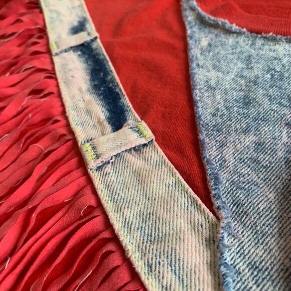 Womens Vintage 1980's Red Gepetto Tasseled Southwestern Western Rodeo T-shirt - Picture 12 of 15